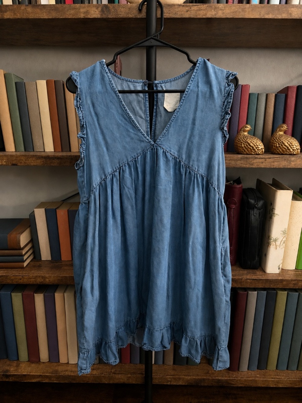 Harper Heritage Chambray Babydoll Dress | Ruffle Hem